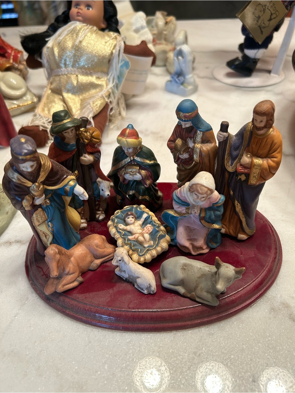 Classic Home Holiday Nativity Set – Red Base
